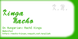 kinga macho business card